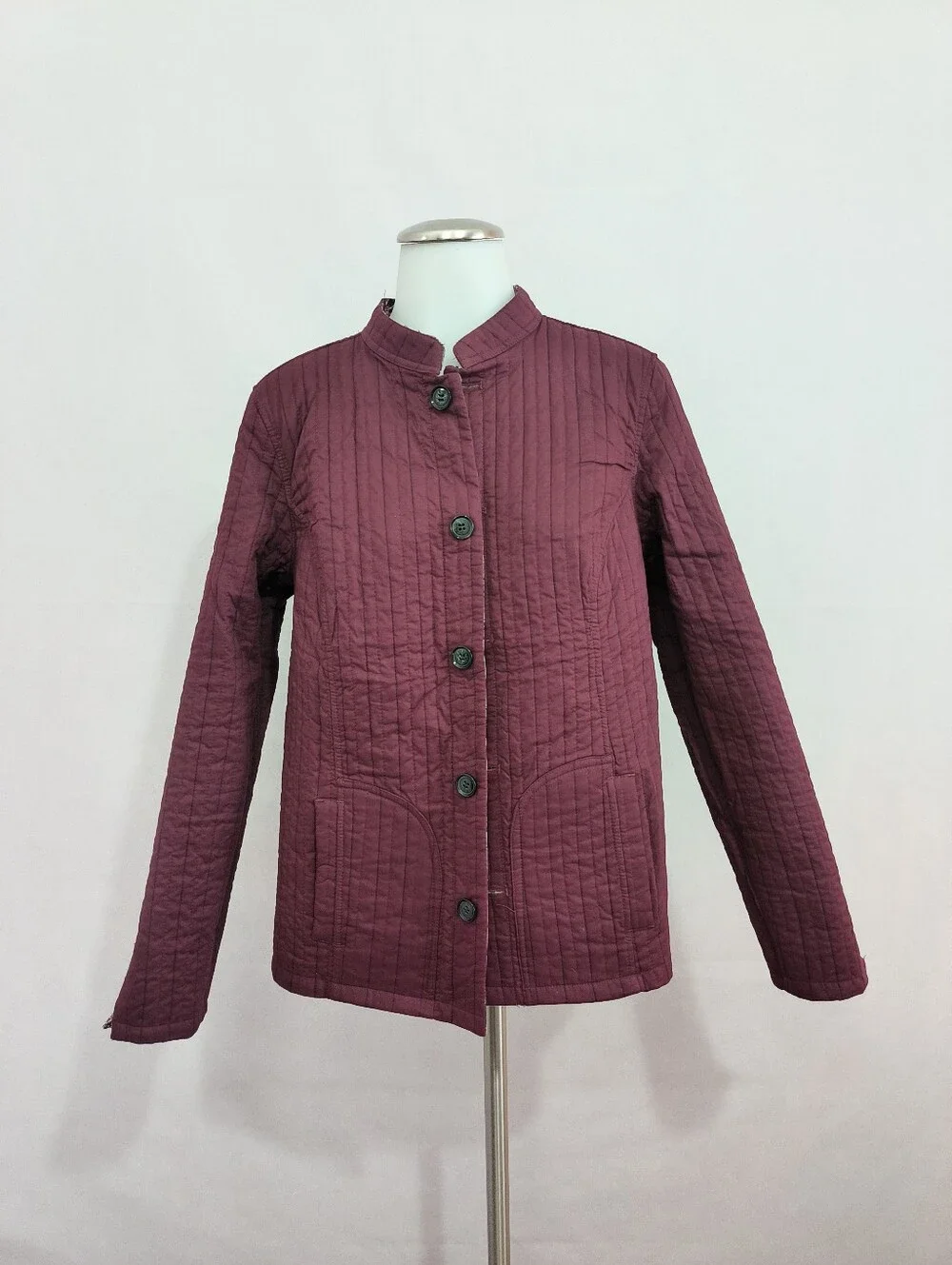 Christopher & Banks Quilted Reversible Button-Front Jacket NWT